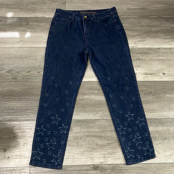 Soft Surrounding, 28W00, Size 10, Star cutouts, Denim Jeans‎ - Picture 1 of 5